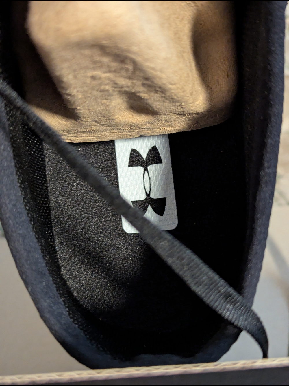 Under Armour Men’s Black and White Athletic Slip-On Sneakers - Picture 4 of 6